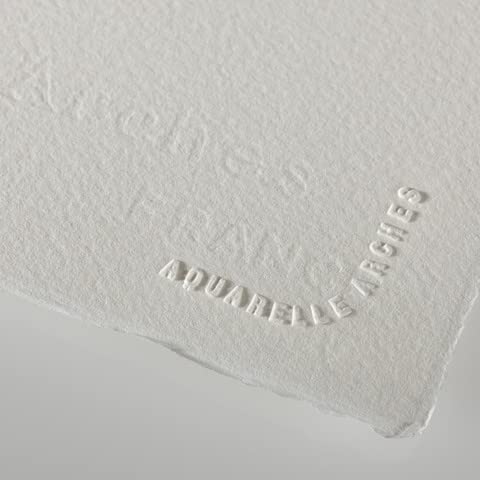 Lot de 10 Feuille Aquarelle 64,8x101,6 356g/m², grain torchon blanc