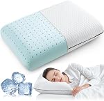 Soft Memory Foam Pillow,Gel Pillow for Sleeping,Ventilated and Breathable Cooling Pillow,Oreiller Mousse Memoire,Oeko-TEX & CertiPUR-US Double Certification,60x36x13cm (1 Pack)