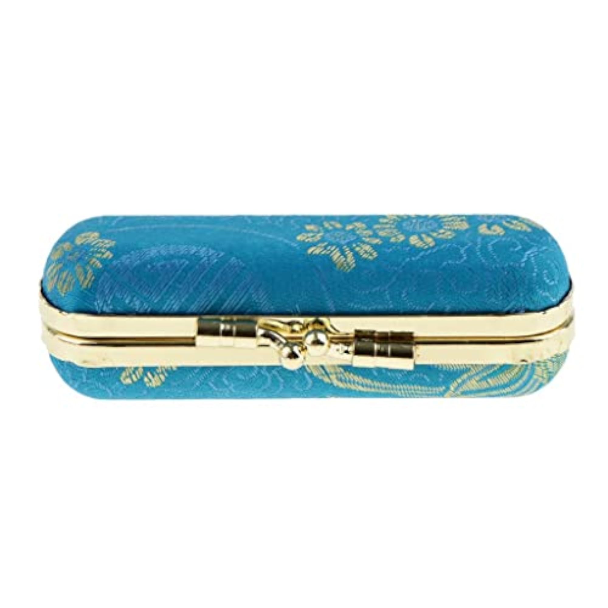 Brocade Lipstick Lip Gloss Case Storage Box with Mirror