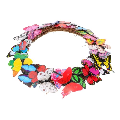 QUMIIRITY Ghirlanda Decorativa con Farfalle Artificiale per Decorazione Primaverile Wreath