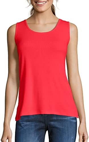 Hanes Women's Shirts, Women’s Mini-Ribbed Cotton Tank Tops, Women’s Sleeveless T-Shirts, Women’s Tanks