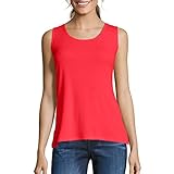 Hanes Women's Mini-Ribbed Cotton Tank, Red Spark, X Large