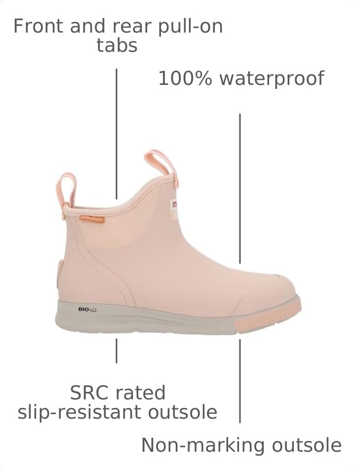 Image of XTRATUF 6 inch Women's Ankle Deck Boot Sport - 30% Lighter, 100% Waterproof Rubber Fishing Footwear - Non-Marking, SRC-Rated Slip-Resistant Outsole - Moisture-Wicking Liner
