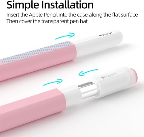 Image of Pencil Case for Apple Pencil (USB-C) 3rd Generation Silicone Protective Cover Sleeve, Supports Magnetic Attachment 3rd Gen (Pink)