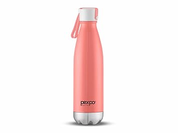 Pexpo Stainless Steel Hot and Cold Vacuum Insulated ISI Certified Flask, 1000ml, Pink, Espresso | Lightweight & Keeps Drinks Hot/Cold for 24+ Hours