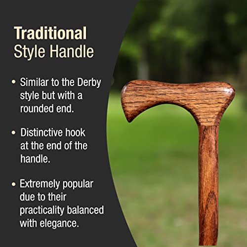 image for Brazos Handcrafted Wood Walking Cane, Twisted Oak, Traditional Style H