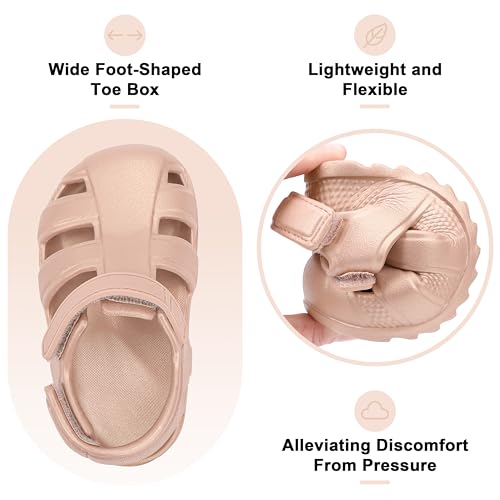 Image of ChayChax Toddler Classic Fisherman Sandals Boys Girls Closed Toe Water Pool Beach Sandal Naturally Splay