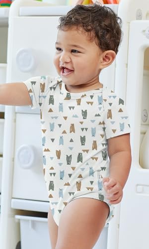 Image of KOH KOH Kids Short Sleeve Cotton Solid Lap Shoulder Baby Bodysuit