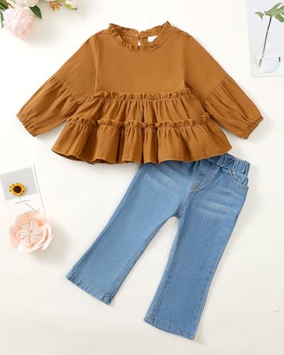 Image of Renotemy Baby Girl Clothes Toddler Girl Clothes Outfits Infant Clothing Jeans Pants Set Cute Clothes Set for Girls