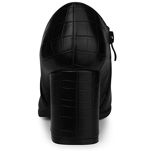 Allegra K Women's Heel Boots Pointed Toe Chunky Heels Ankle Booties4