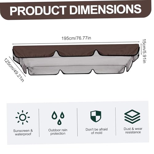 Toldo de repuesto para columpio de 77.9x49 pulgadas impermeable para jardín 6