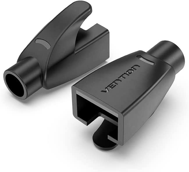 VENTION Ethernet RJ45 Cover PVC Type, Strain Relief Boots for Ethernet Network Plug CAT5 CAT5E CAT6 CAT6E (Pack of 50, Black)