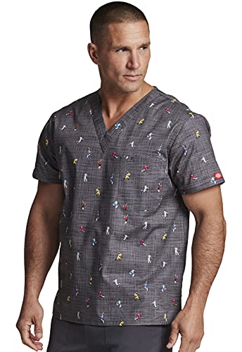 Image of Dickies EDS Signature Scrubs for Women and Scrubs for Men, Unisex One Pocket V-Neck Top in Soft Brushed Poplin 83706