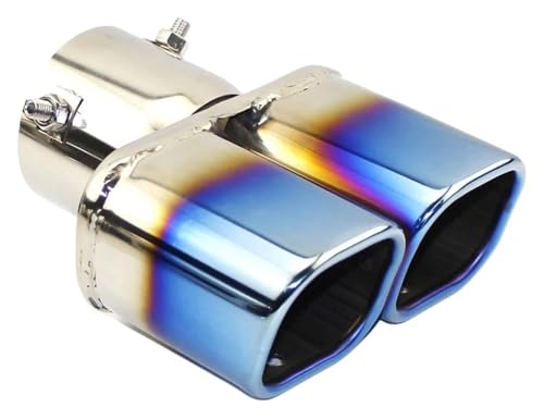 Silenciador de escape de 75 mm con curva azul para transformar tu coche en rutas de fin de semana