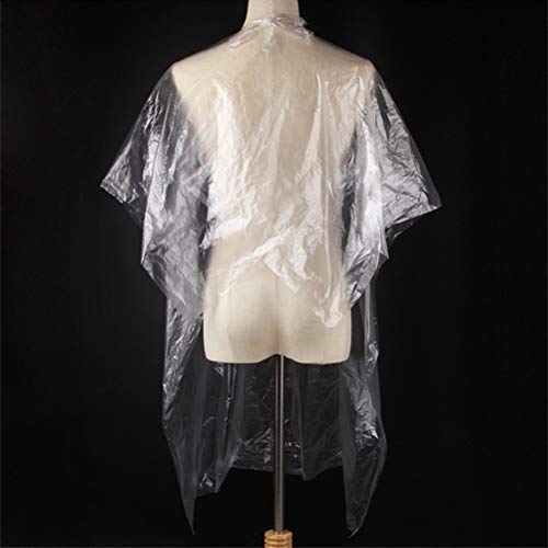 Preisvergleich Produktbild 50 PCS Friseurumhänge, Einweg-Haarschneideumhänge, transparente wasserdichte Haarschnittschürze Friseursalons für erwachsene Kinder, geeignet zum Friseur, Färben und Dauerwellen