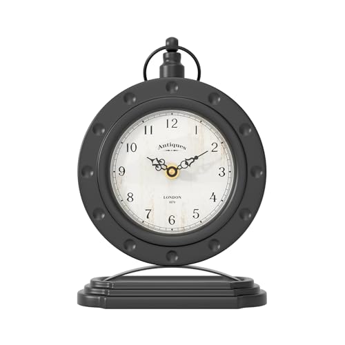 ChimeTide Vintage Table Clock, Desk and Shelf Mantel Clock, Antiques