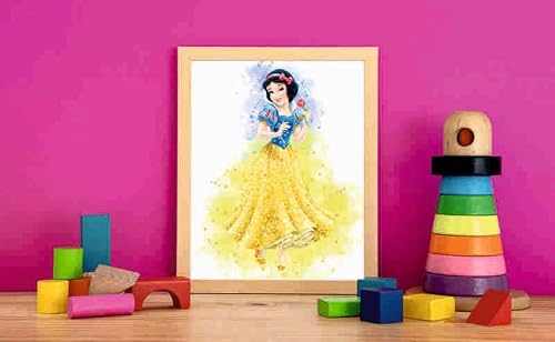 Ortixart - Princess Wall Art - Princess Poster Watercolor Prints Set Of 9 - Kids Room Princess Decorations - Gifts For Princess Fan Poster For Girls - Unframed (8X10) Inch #TOP4
