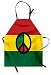 ABAKUHAUS jamaikanski fartuch kuchenny, Reggae-Kultura pokoju-Karaibska flaga, projekt amerykańskiej kultury rasta, regulacja wysokości, jasne kolory bez blaknięcia, czerwony zielony