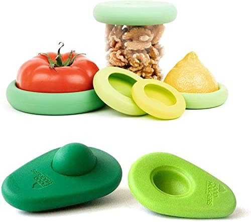 Food Huggers Zero Waste Starter Kit - (7 Pieces) - Hugger Saver Covers (Set of 2) + Reusable Silicone Food Savers (Set of 5), Dishwasher Safe, Keeps Food Fresh - Thumbnail 4