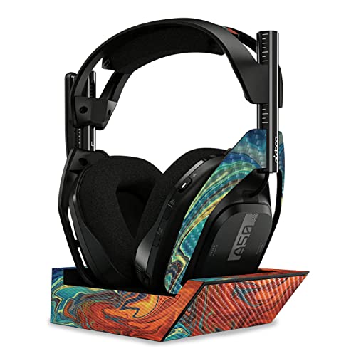 Image of MightySkins Carbon Fiber Skin Compatible with Astro A50 Wireless Headphones + Base Station (Gen 4) - Lava Water | Protective, Durable Textured Carbon Fiber Finish | Easy to Apply | Made in The USA