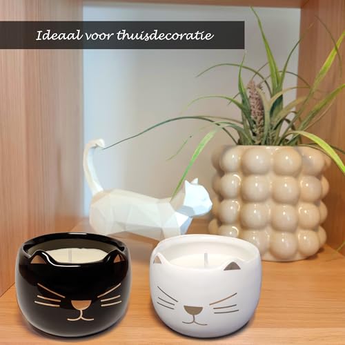 Originele Decoratieve Kattenkaarsen, Set van 2 Geurkaarsen Geschenken, Geurkaarsen voor Home Decoration - Afbeelding 3