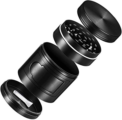 Herb and Spice Kitchen Grinder with Pollen Catcher 5-Piece Titanium Tobacco Grinder