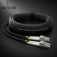 Elfcam® - 200m Gepanzerte Glasfaser-kabel LC/UPC auf LC/UPC OM3 Multimode Duplex 50/125um LSZH, LWL-Kabel LC für den Innen- und Außenbereich, Schwarz, 200M – Ansicht 8