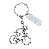 Schlüsselanhänger Fahrrad/Rennrad mit SOFORTGRAVUR + VORSCHAU: Gravur auf der Vorderseite : EIN Vorname oder Datum inklusive.