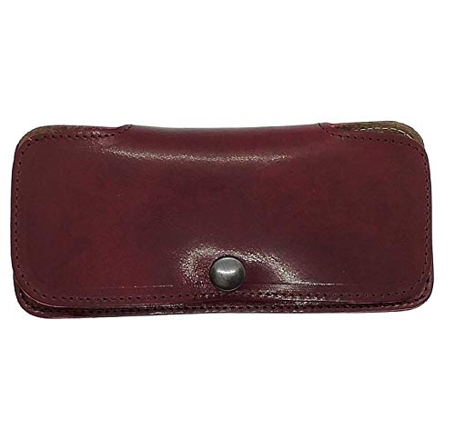 Lucy Shop Estuche de gafas artesanal de piel auténtica mod. ClipOn – Funda original de cuero – Porta gafas vista sol – Fabricado en Italia...