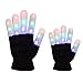 Amazer 2 Pack Kids Light Gloves Children Finger Light Flashing LED Warm Gloves with Lights for Birthday Party Christmas Xmas Dance Gifts for More Fun- Black