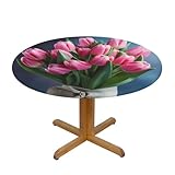 Performance du produit : la nappe WZYWHJ Tulipes roses S protège votre table des animaux domestiques, des rayures, des taches et du soleil. En même temps, il n'est pas facile à froisser. Même si vous le pliez et le mettez dans le sèche-linge pendant quelques minutes, il conserve sa forme.