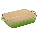 Le Creuset Signature Cast Iron Rectangular Roaster, 5.25-Quart, Palm