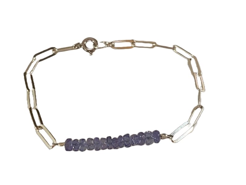 Bracelet tanzanite 2mm en pierres fines naturelles et argent 925