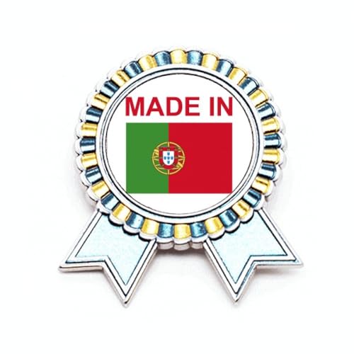 Broche Portugal gravée Country Love en métal finition soignée taille M