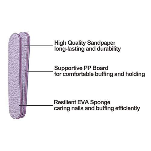 Nail Files (50 Pack), 3.6 Inches Emery Board Nail Files for Acrylic and Natural Nails, 100/180 Grit Small Double Sided Fingernail Filer Bulk Mini Professional Finger Nail Filer Manicure Set Gray