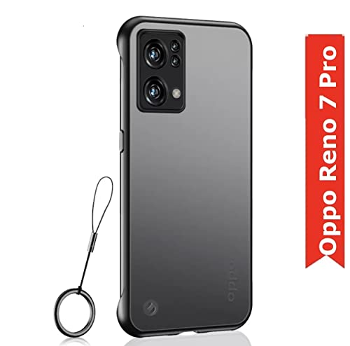 REALCASE Oppo Reno 7 Pro 5G Back Cover Case | Stylish Frameless Matte Hard Back Skin | Soft TPU Shock Proof Bumper Back Cover for Oppo Reno 7 Pro 5G (Black)