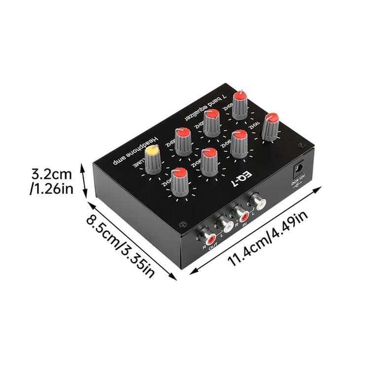 Hi-Fi 7-Band EQ Audio Amplifier with Bass/Mid/Treble Control Preamp & Headphone Amp EQ7?US Plug?
