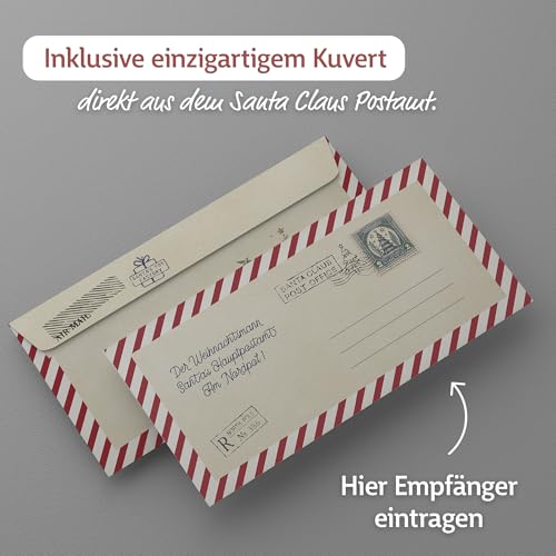 KOKO&LORA Santa’s Ticket - zum Personalisieren - mit Rubbelsticker • Überraschung • Gutschein zum selber ausfüllen mit Rubbelaufkleber - Rubbelkarte zum Beschriften - Weihnachts Gutschein