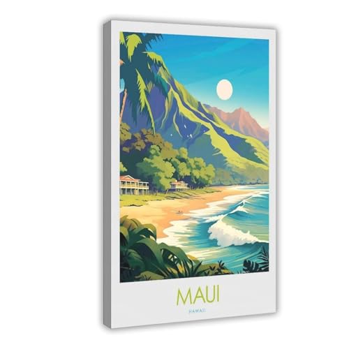 Poster Maui Travel Hawaii pour remplacer un mur blanc triste toile 40x60