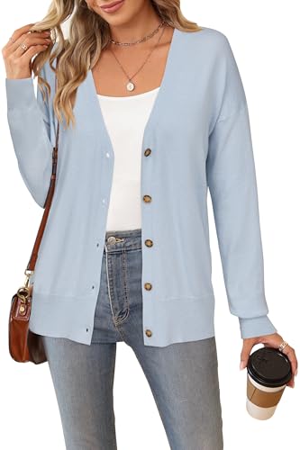 Image of Arach&Cloz Women's Wool Blend Oversized Lightweight Spring Business Casual Cardigan Sweaters