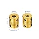QUARKZMAN 5 Stück Flexible Kupplungen 6.35mm bis 8mm Aluminium Wellenkupplung L25xD20mm Klauenkupplung Gelenkverbinder für DIY Encoder Motoren 3D Drucker Schrittmotor Golden