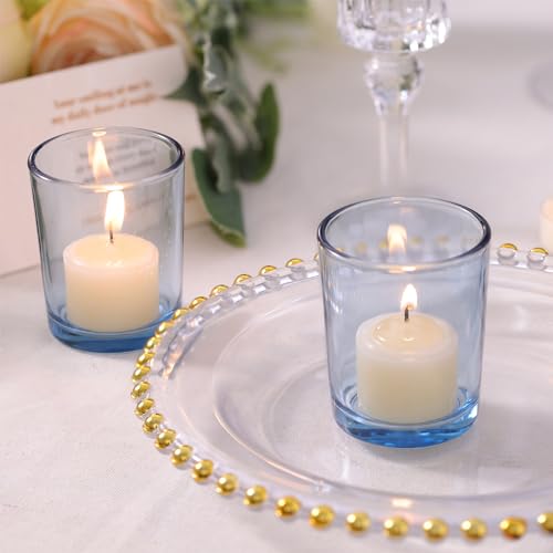 image for LETINE Blue Votive Candle Holders Set of 36 - Elegant Glass Candle Hol