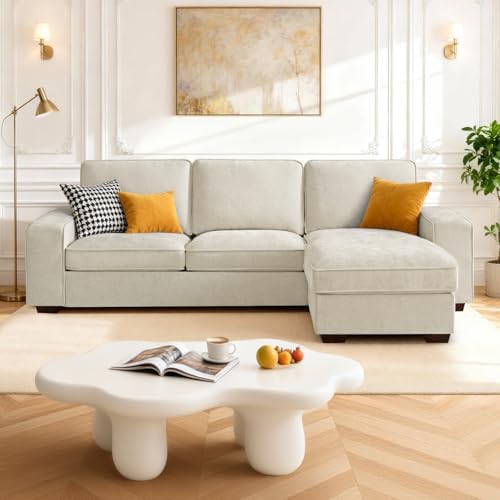 PARKOL 97" L-Shaped Sectional Couch with Storage, Sofa with Rever...