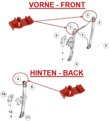 BMW E46 316 318 320 323 325 328 330 ALL X 2 For The Front/Rear Left/Right Window Regulator Repair Clip