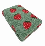 WOOF AND PUP | Non Slip Vet Bedding | Strawberry Pattern | Machine Washable | UK Manufactured | Non-slip | Dog Bed | Whelping | Vet Bed | Strawberries (Green, 50cm x 75cm (20" x 30"))