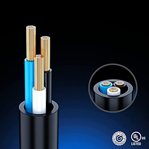 Maximm Extension Cord 25 Ft Black Power Cords Indoor/Outdoor 16 Gauge Wire Heavy Duty Etl Listed (25Ft) #TOP6