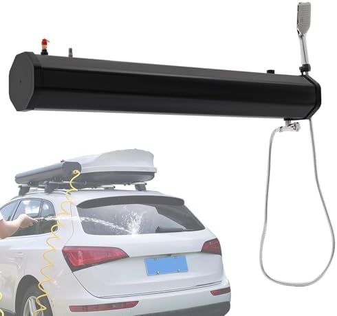 Portable Camping Shower - 5.3 Gal Pressurized Water Tank for SUVs, Trucks & RVs | Sun-Heated, No Pump Needed | Includes 5.58ft Hose & Storage Bag - Ideal Outdoor Shower Solution