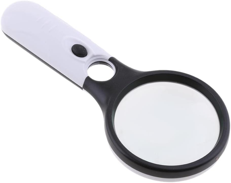 Loom Tree 3 LED Light 45X Handheld Magnifier Magnifying Glass Lens Jewelry Loupe B
