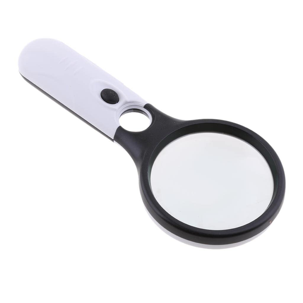Loom Tree 3 LED Light 45X Handheld Magnifier Magnifying Glass Lens Jewelry Loupe B