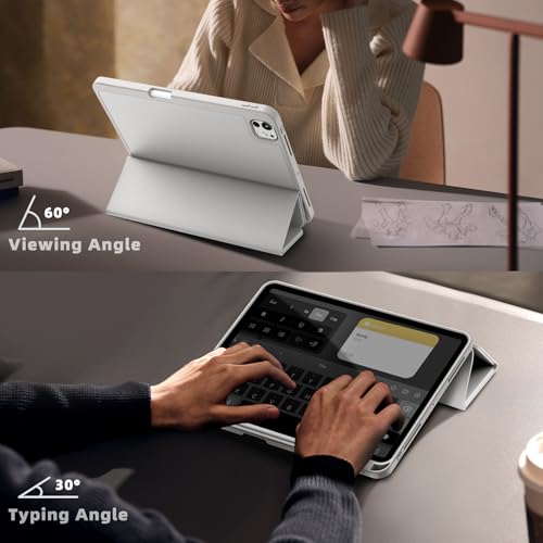 Yuloigan Compatible with iPad Pro M4 11 Inch Case 2024 with Pencil Holder, Slim Smart Protective Cover Supports Pencil Pro Charging, for iPad Pro 11 Inch m4 Case 5th Generation, Gray - image 4